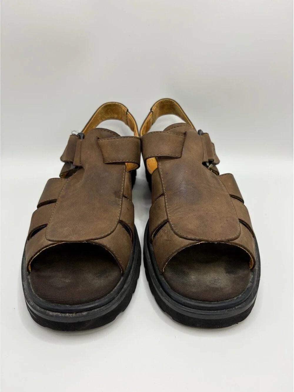 TIMBERLAND Sandals Mens Size 9M Brown Leather Fisherman Open Toe Outdoor 84043
